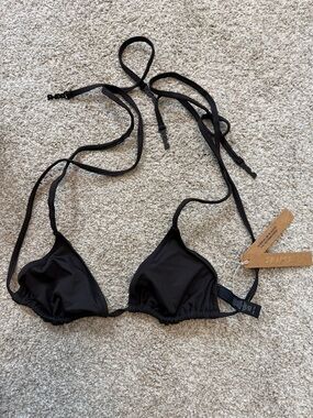 SKIMS Onyx Triangle Swim Top in Black